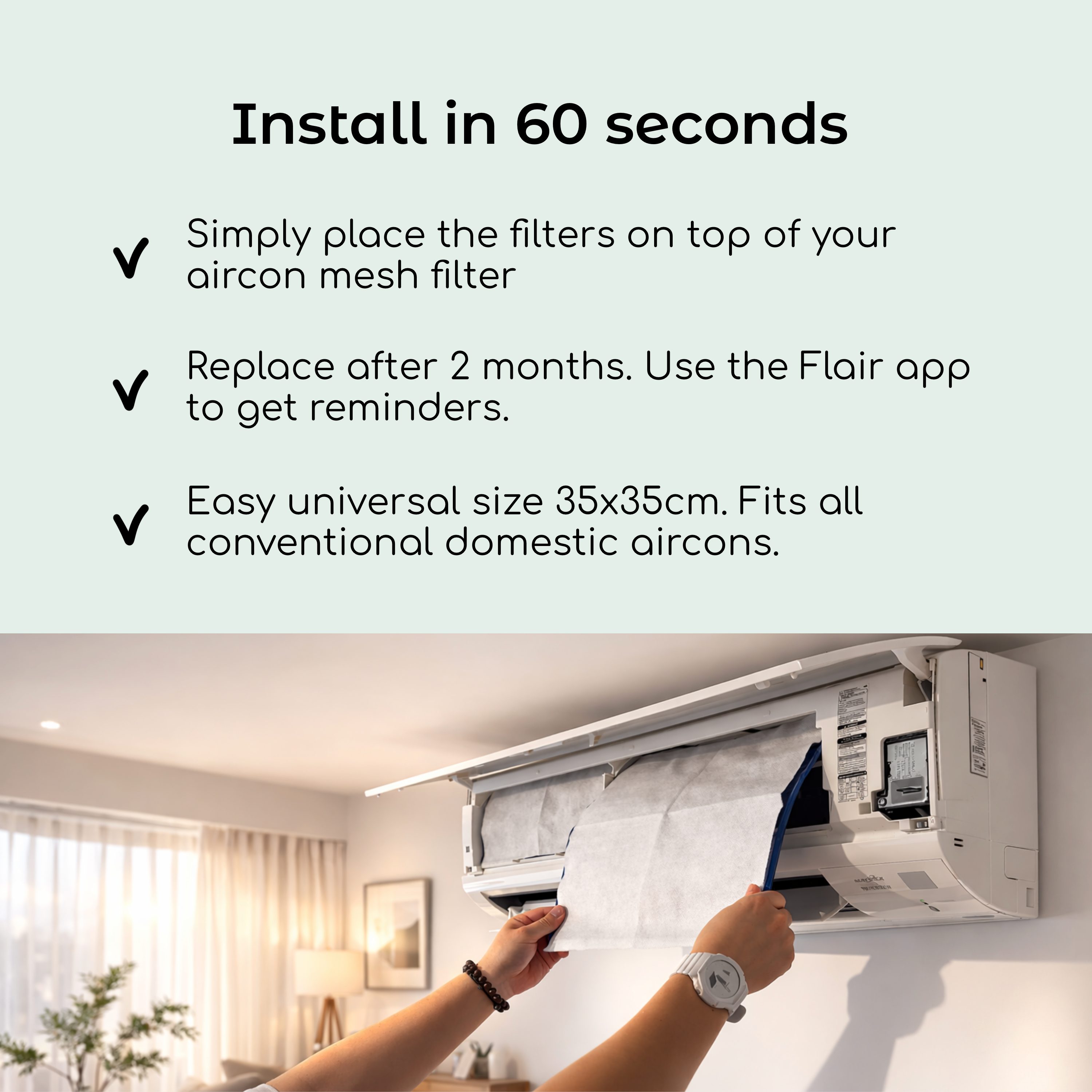 12-Pack Air Purifying AC Filters - 1 year of clean air